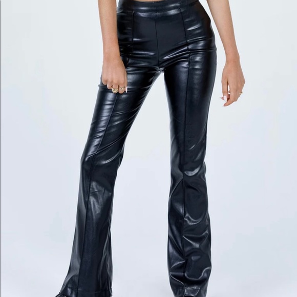 Princess Polly Braden Black Leather Pant NWT - Picture 1 of 5